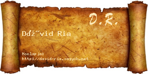 Dávid Ria névjegykártya